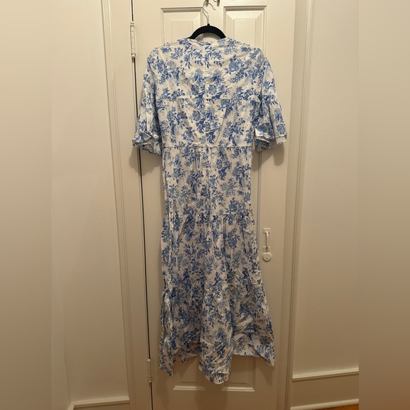 Tuckernuck Ginger Midi Dress in Blue and White Floral Toile - Picture 7 of 7